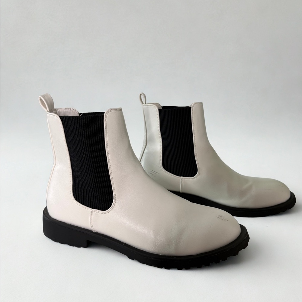 Altar'd State white and Black Ankle Boots